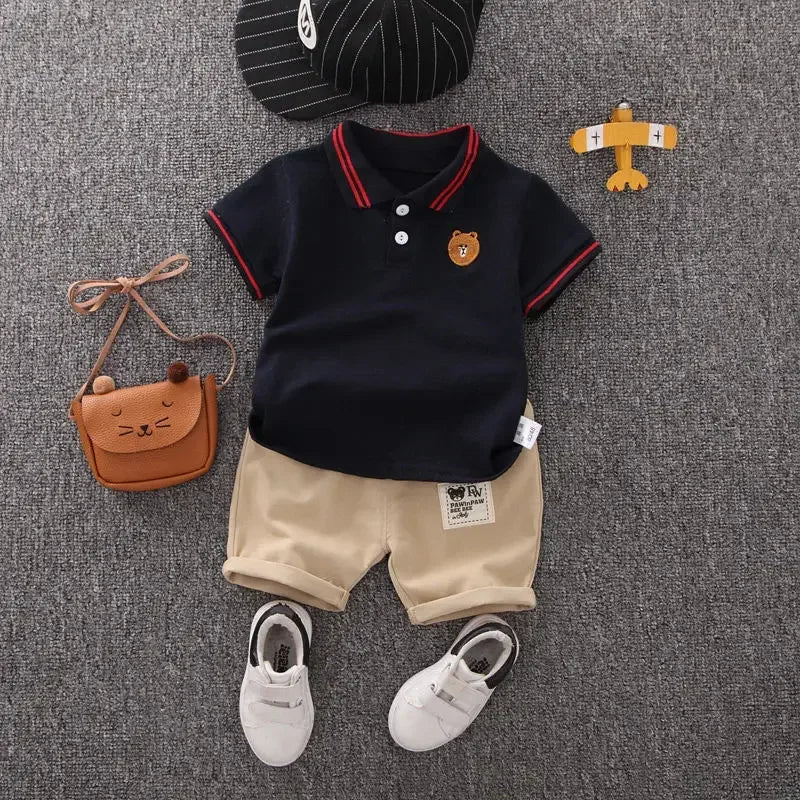 Kids Boys Shorts Cotton T-shirt 2PCS Set