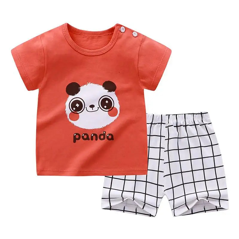 Baby Panda T-shirt O-neck 2pcs Sets