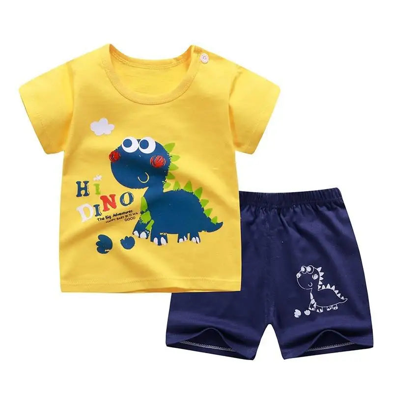 Hi Dino T-shirt O-neck 2pcs Sets