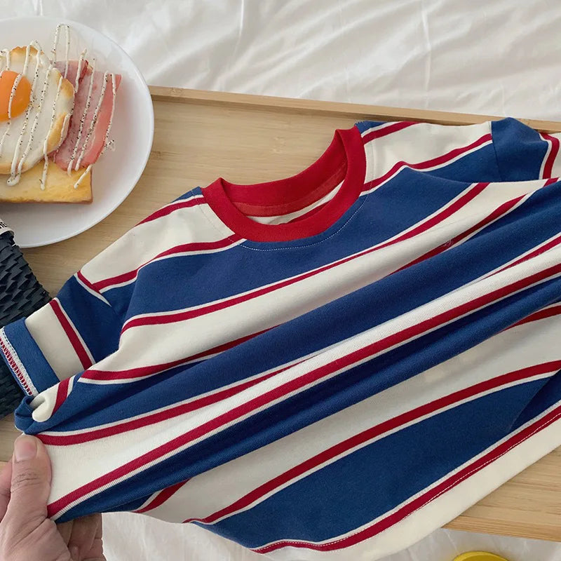 Baby Stripe Cotton Long Sleeves Shirts