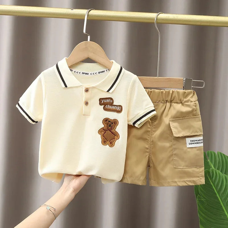 Kids Boys Shorts Cotton T-shirt 2PCS Set