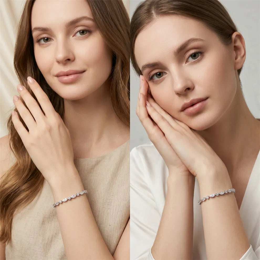 Marquise Moonlight Bracelet Tennis Bracelet Synthetic Moissanite Bracelet Jewelry S925 Chain