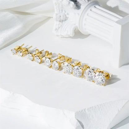 Solitaire Four Prong Earrings Butterfly Back Stud D-Color Moissanite & S925