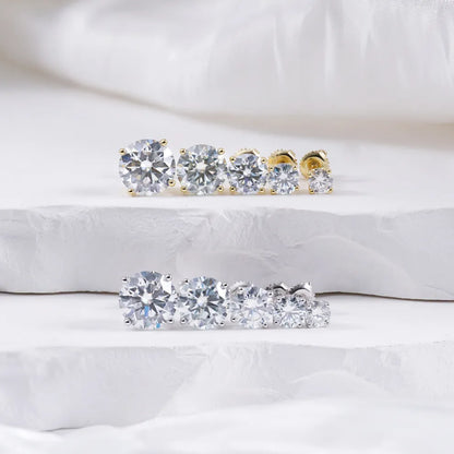 Solitaire Four Prong Earrings Butterfly Back Stud D-Color Moissanite & S925