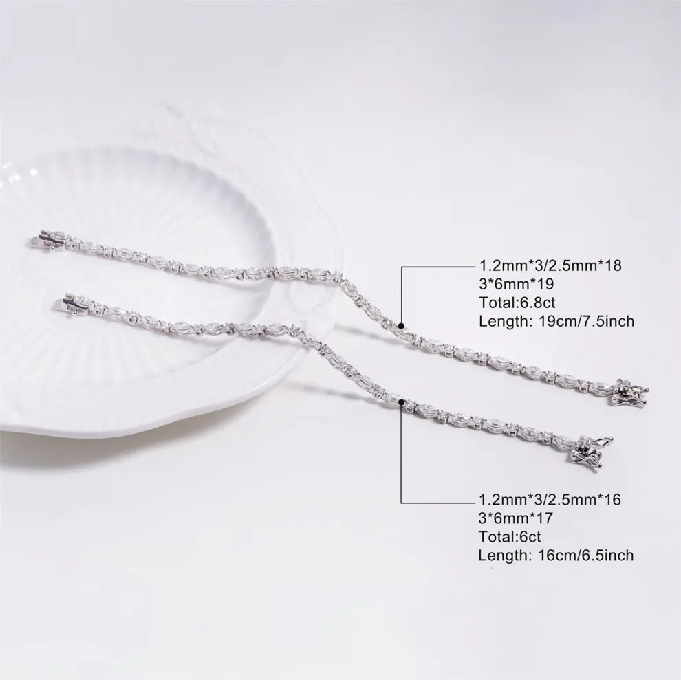 Marquise Moonlight Bracelet Tennis Bracelet Synthetic Moissanite Bracelet Jewelry S925 Chain