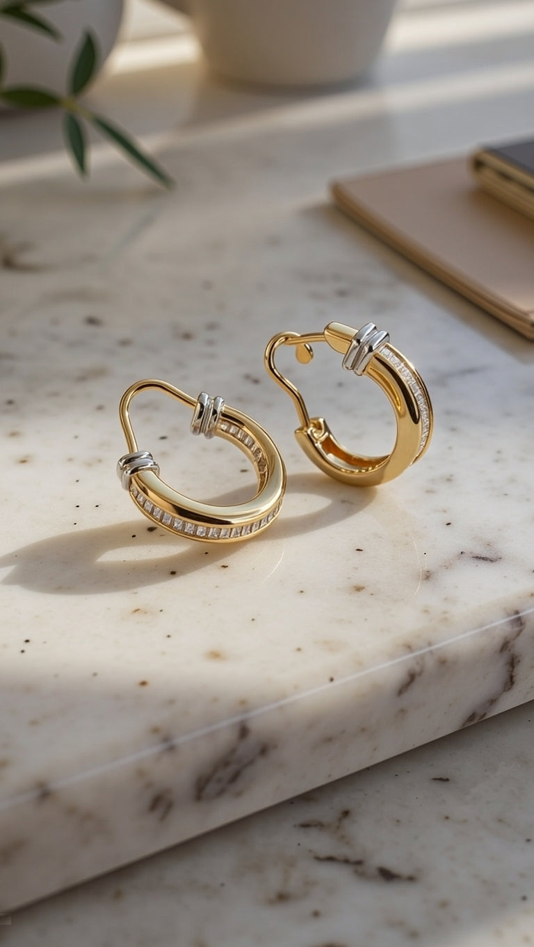 Vintage gold and diamond earrings