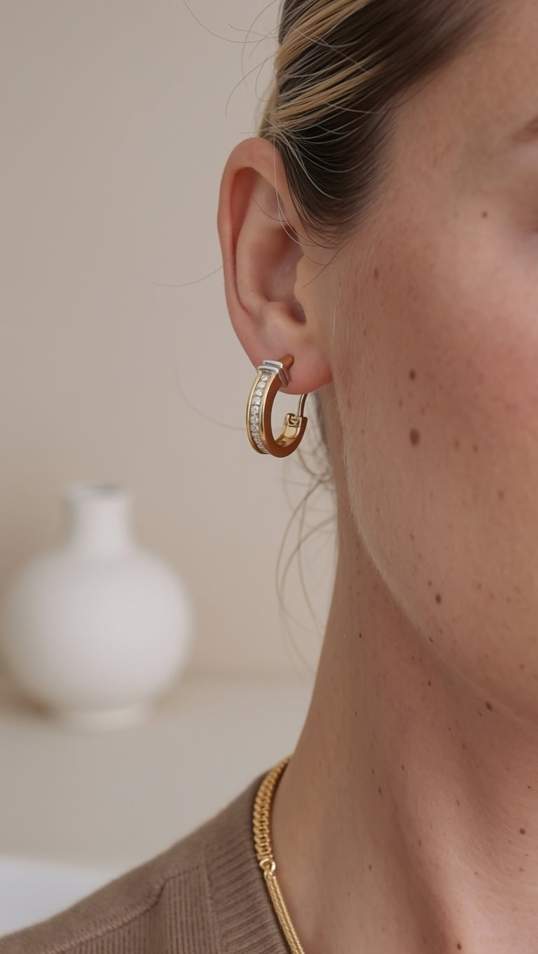 Vintage gold and diamond earrings