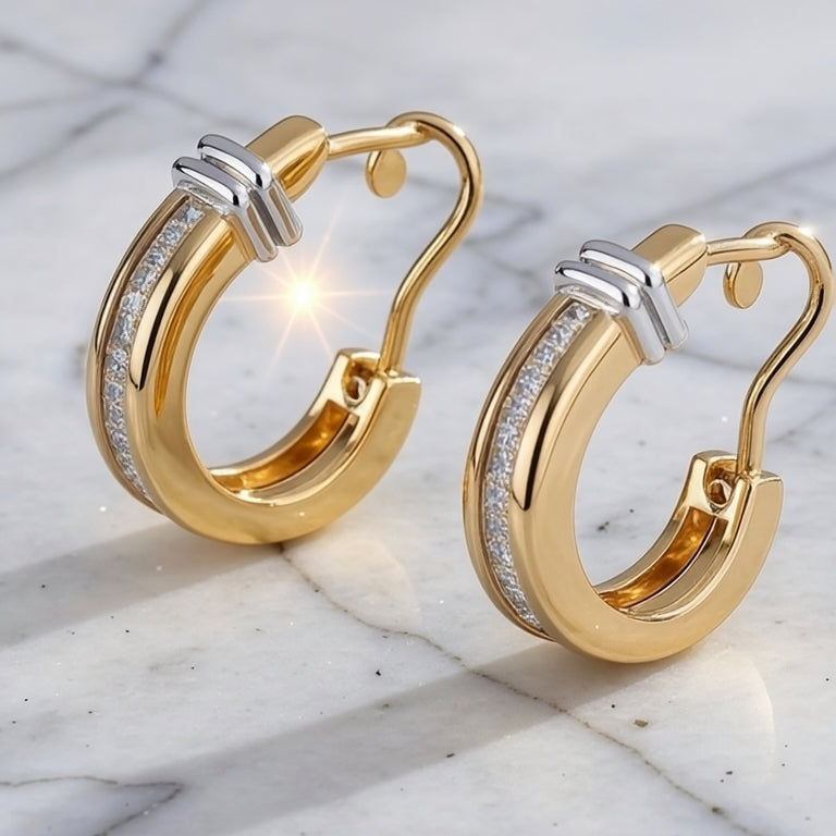Vintage gold and diamond earrings