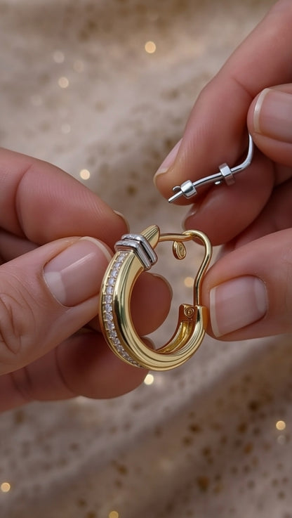Vintage gold and diamond earrings