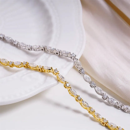Marquise Moonlight Bracelet Tennis Bracelet Synthetic Moissanite Bracelet Jewelry S925 Chain