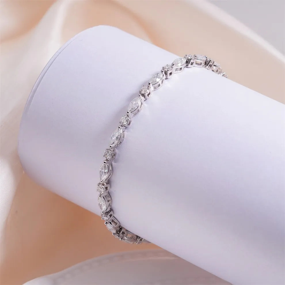 Marquise Moonlight Bracelet Tennis Bracelet Synthetic Moissanite Bracelet Jewelry S925 Chain