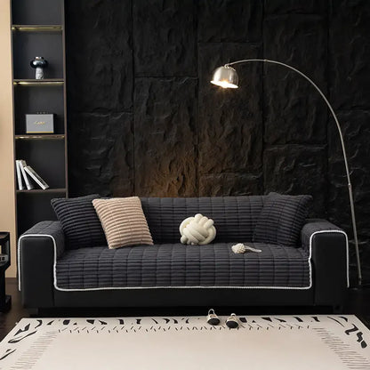 Waterproof One-Piece Cozy Flannel Sofa Protection Non-Slip Couch Cover