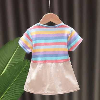 Baby  Suspenders Striped Dress