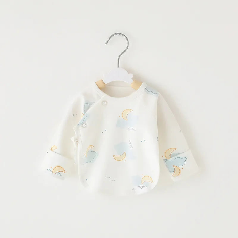 0-3Months Baby Cotton Sleeved Half Back T-Shirt