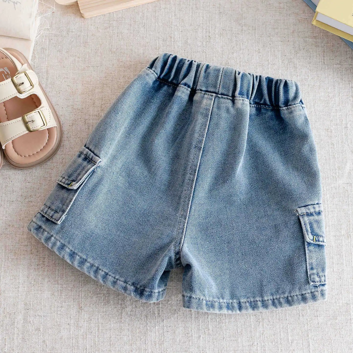 2026 Kids Boys Denim Cargo Shorts