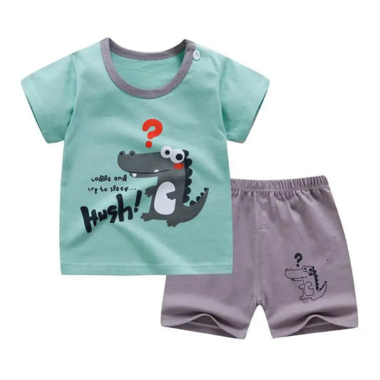 Baby Crocodile T-shirt O-neck 2pcs Sets