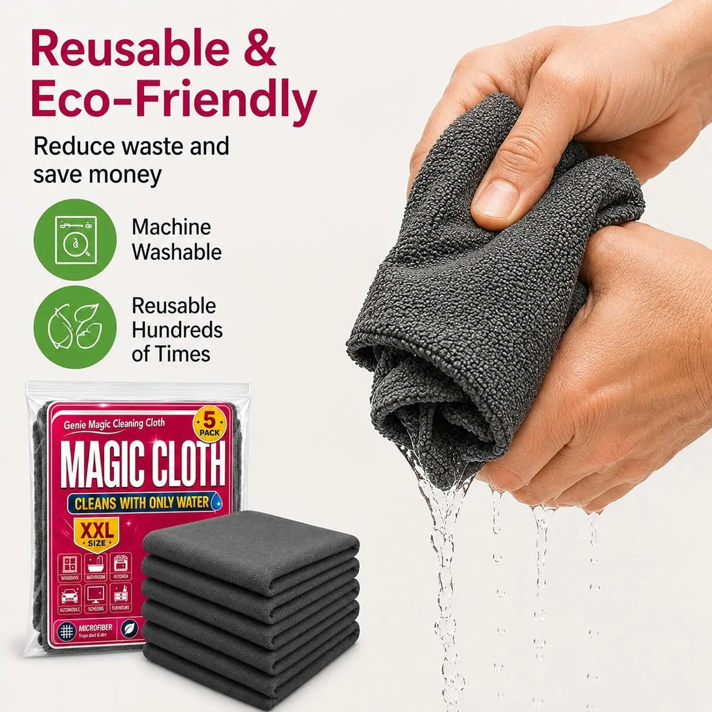 Genie Magic Cleaning Cloth 5-Pack