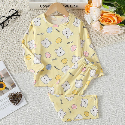 Hello Bear T-shirt O-neck 2pcs Sets