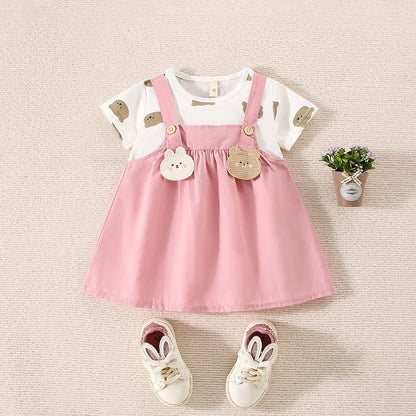 Baby Teddy Bear  Dress 2pcs Sets