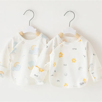 0-3Months Baby Cotton Sleeved Half Back T-Shirt