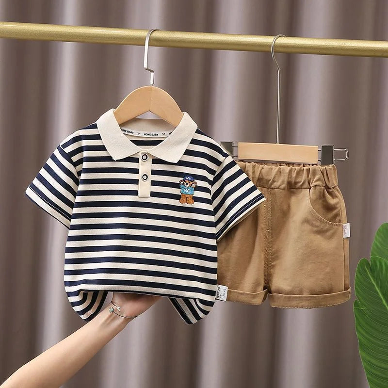 Kids Boys Shorts Cotton T-shirt 2PCS Set