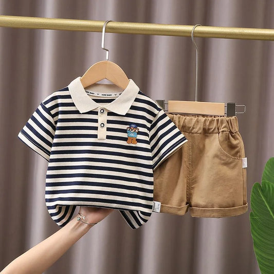 Kids Boys Shorts Cotton T-shirt 2PCS Set