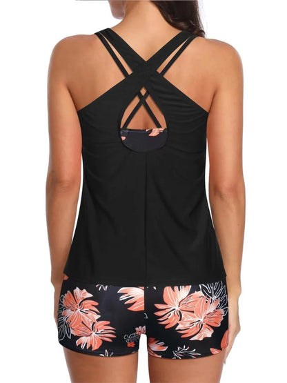 🔥Aqua Eve Three Piece Tankini with Shorts🩱