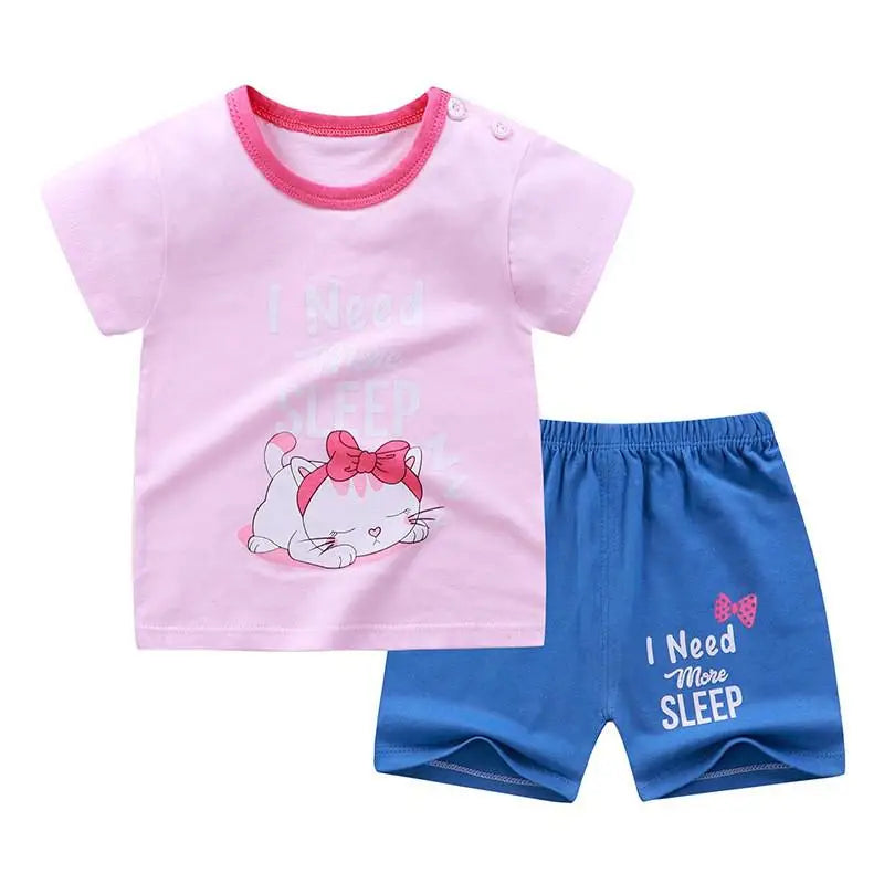 I Need More Sleep T-shirt O-neck 2pcs Sets