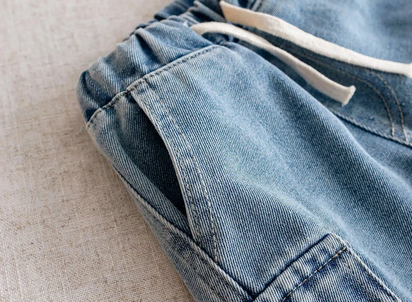 2026 Kids Boys Denim Cargo Shorts