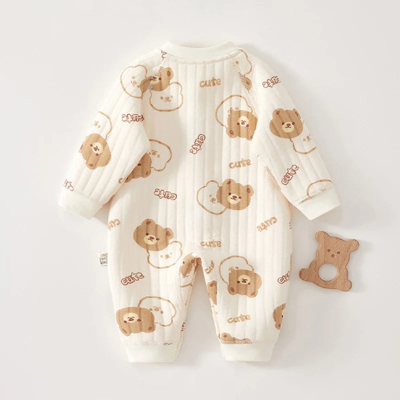 Thick Cotton Newborn Cute Bear Jumpsuit