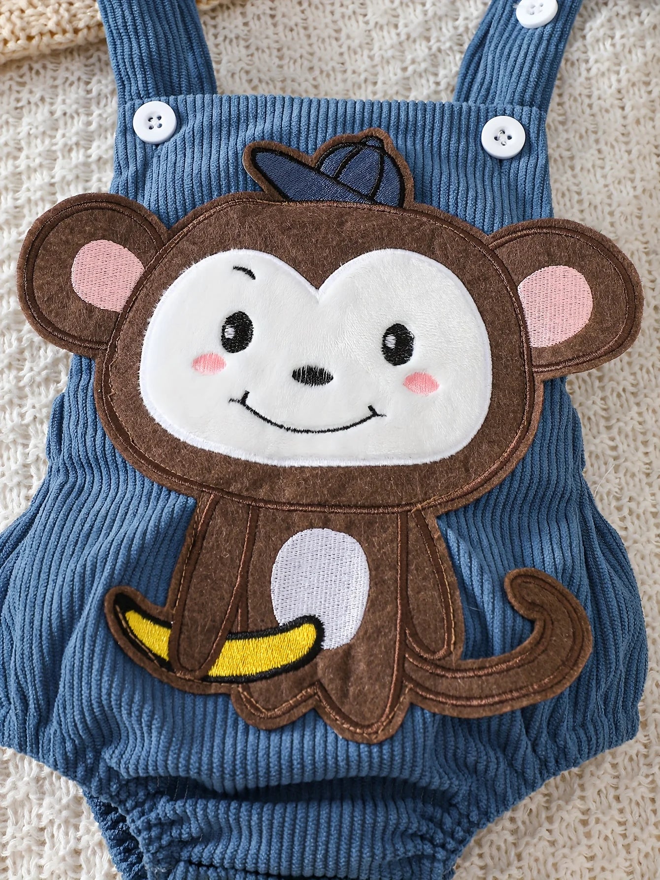 Baby Monkey Romper and Hat Set