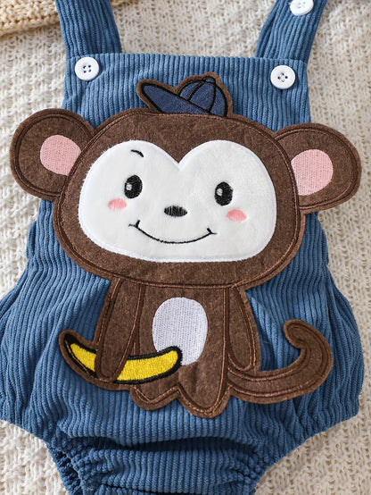 Baby Monkey Romper and Hat Set