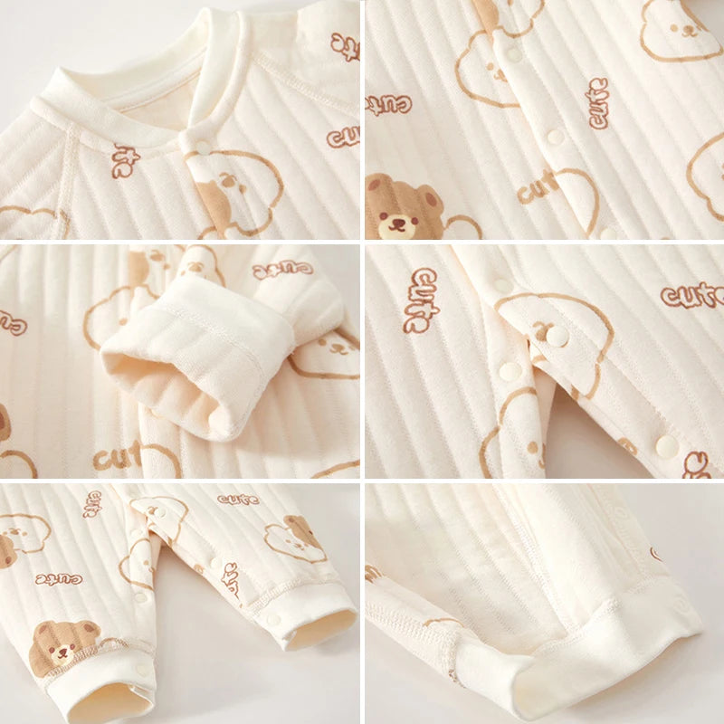 Thick Cotton Newborn Cute Bear Jumpsuit