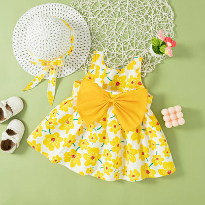 Baby Bow Flower Dress With Hat