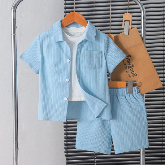 Kid button pocket & loose Shorts 2PCS