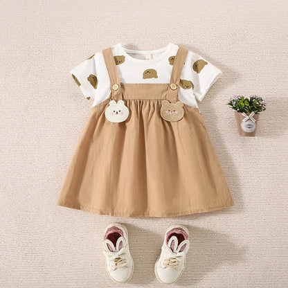 Baby Teddy Bear  Dress 2pcs Sets