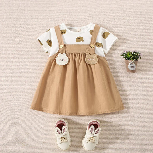 Baby Teddy Bear  Dress 2pcs Sets