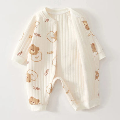 Thick Cotton Newborn Cute Bear Jumpsuit