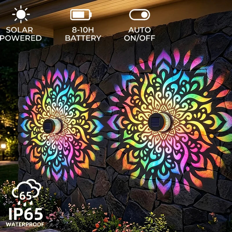 Solar Mandala Projector Wall Light