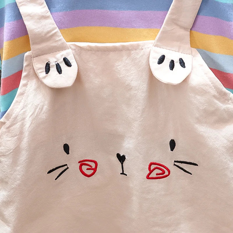 Baby  Suspenders Striped Dress