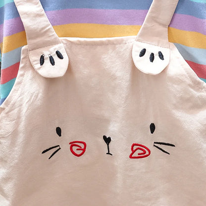 Baby  Suspenders Striped Dress