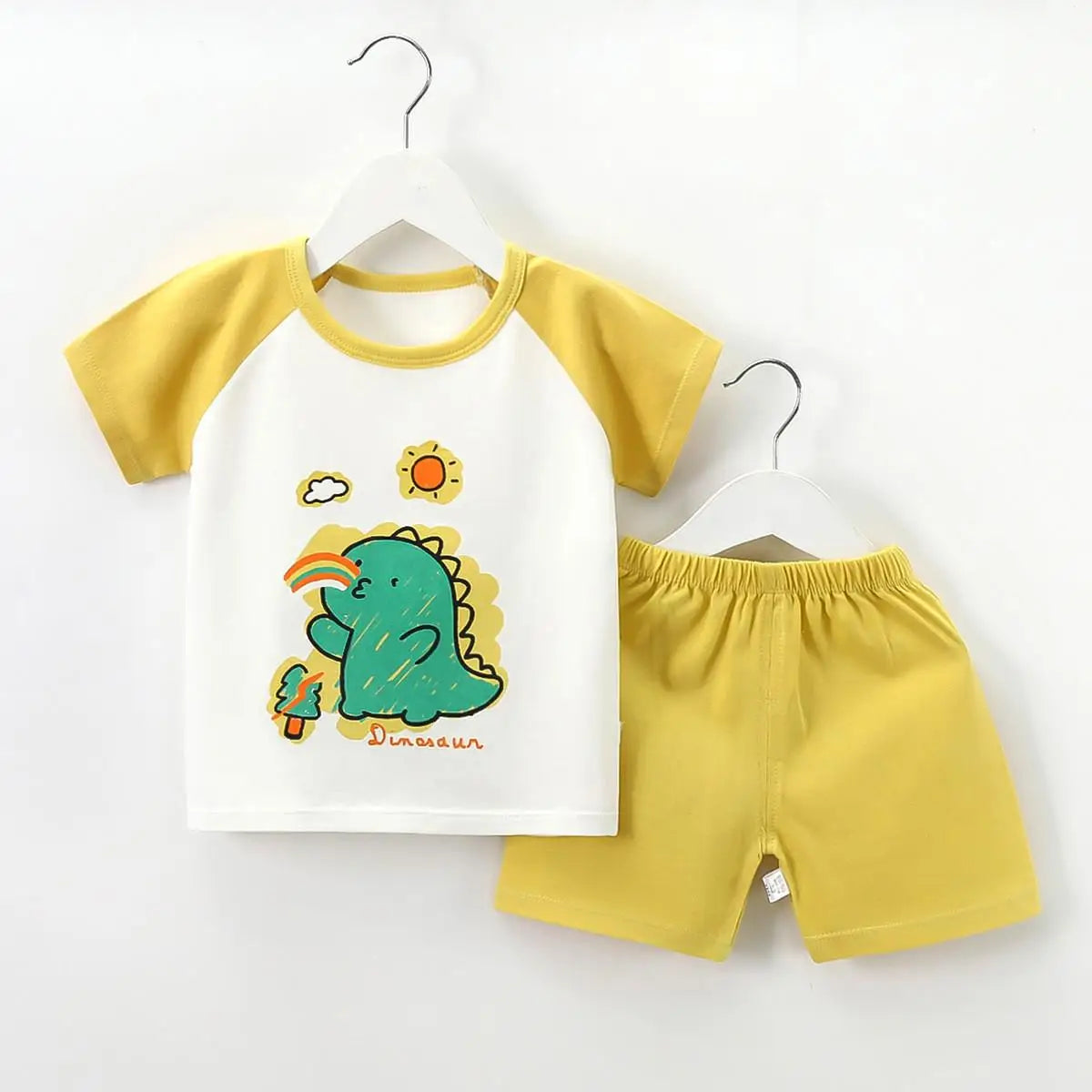Dinosaur T-shirt O-neck 2pcs Sets