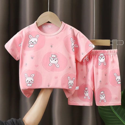 Bunny T-shirt O-neck 2pcs Sets