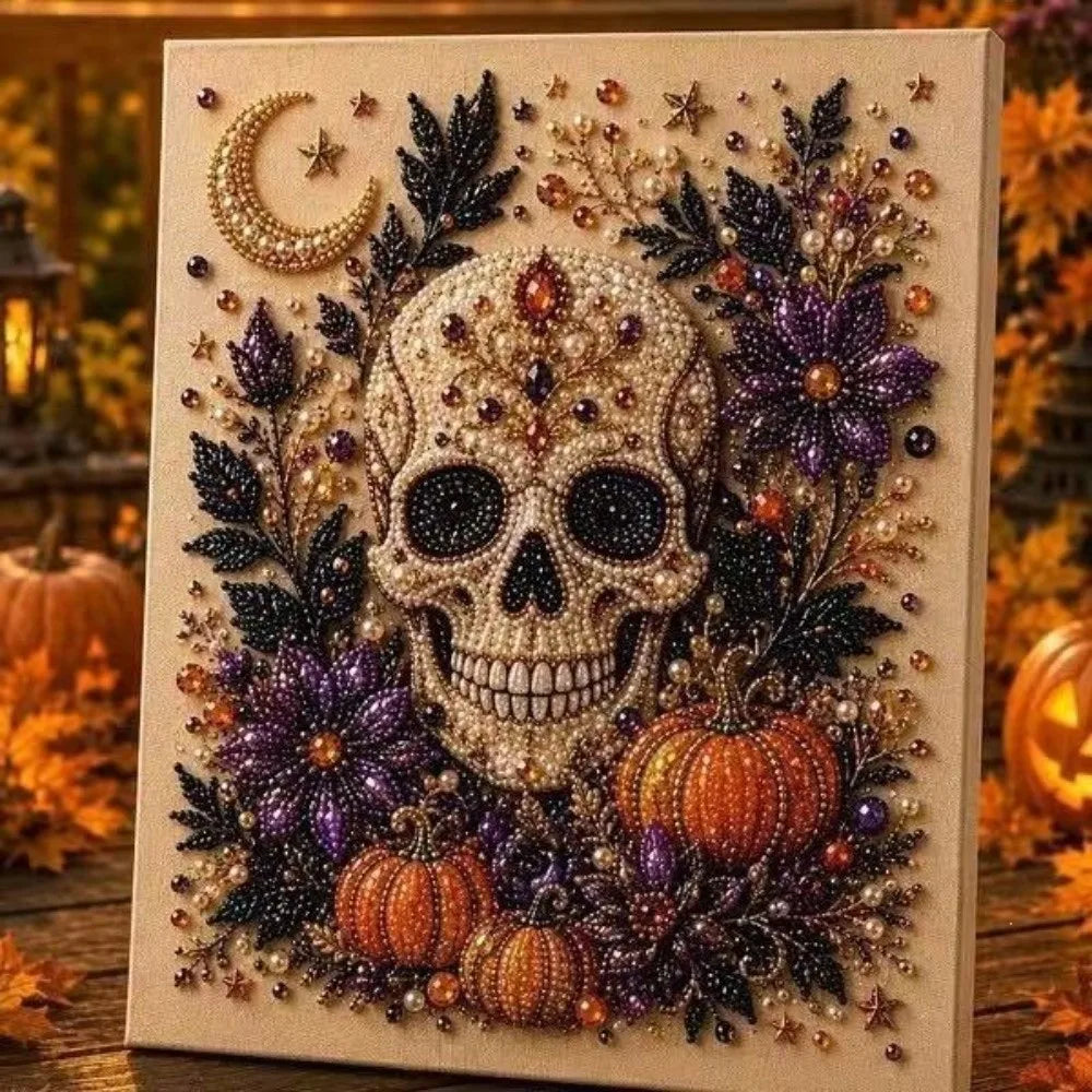 💥 Last Day 49% OFF – 👻✨ Halloween Pearl Art DIY Kit – Turn Tiny Pearls into Spooky-Cute Magic