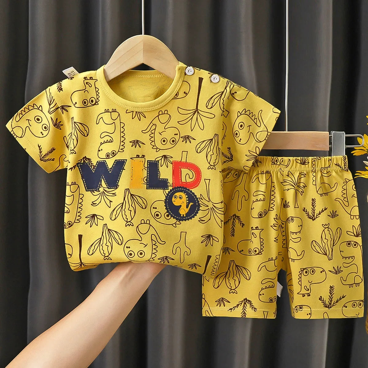Wild T-shirt O-neck 2pcs Sets