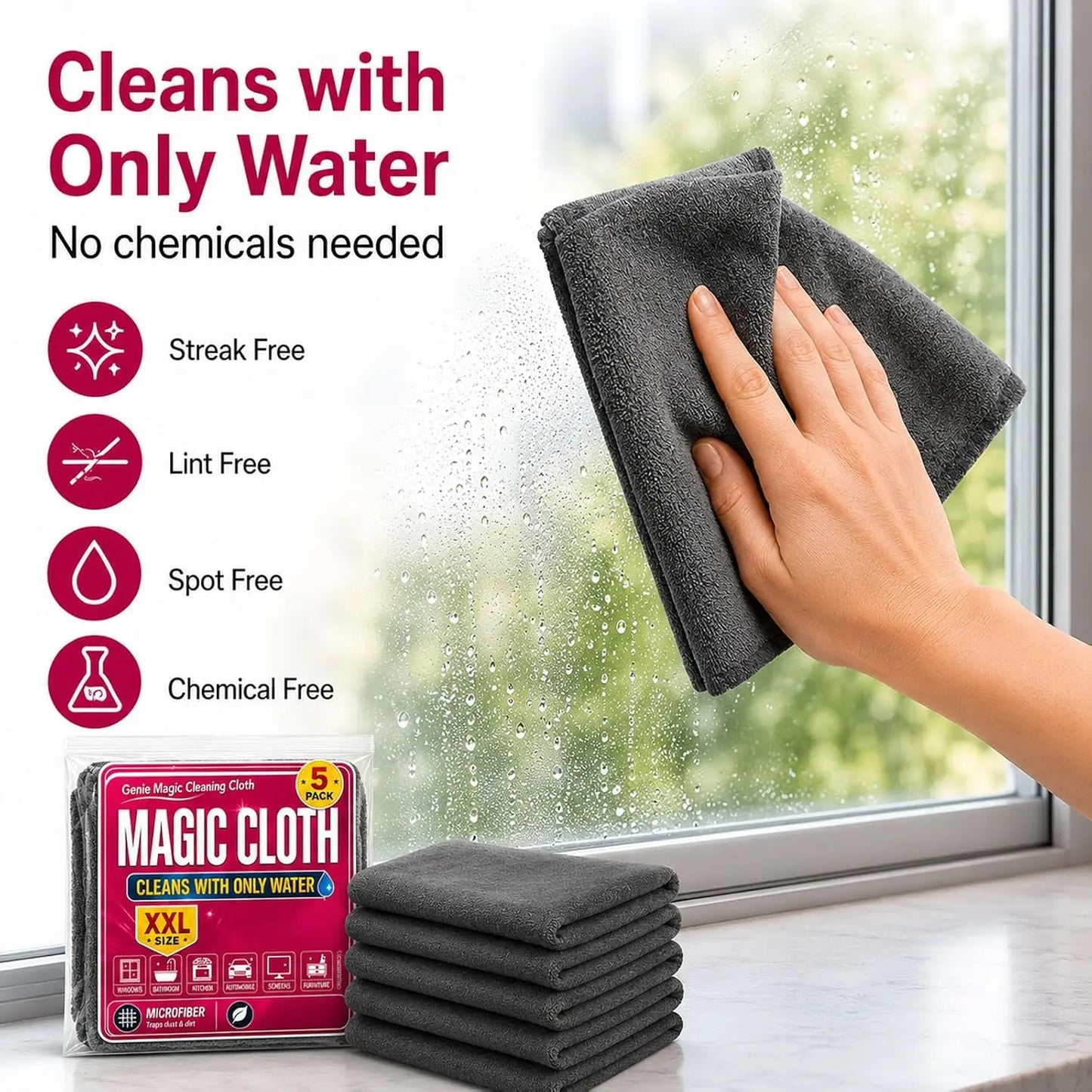 Genie Magic Cleaning Cloth 5-Pack