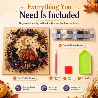 💥 Last Day 49% OFF – 👻✨ Halloween Pearl Art DIY Kit – Turn Tiny Pearls into Spooky-Cute Magic