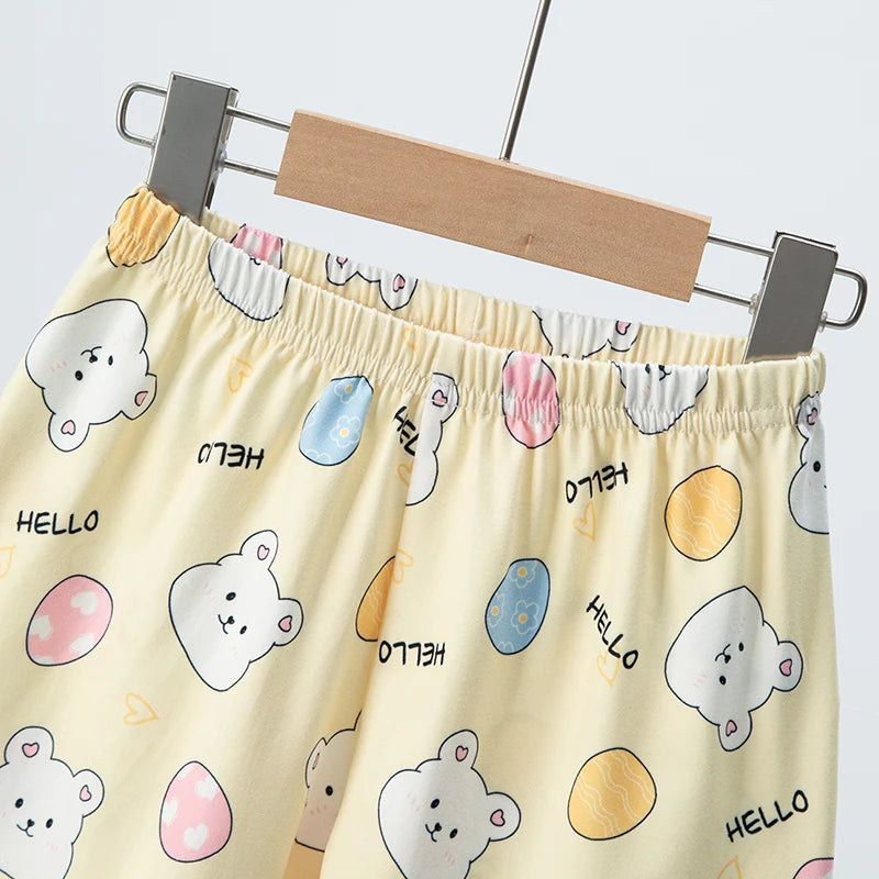 Hello Bear T-shirt O-neck 2pcs Sets