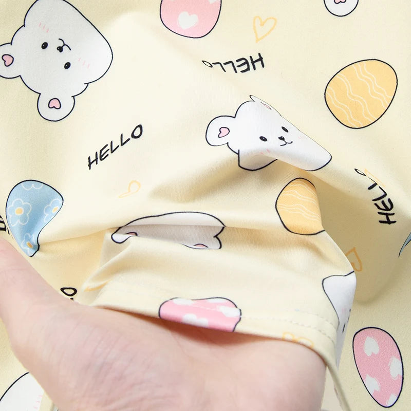 Hello Bear T-shirt O-neck 2pcs Sets