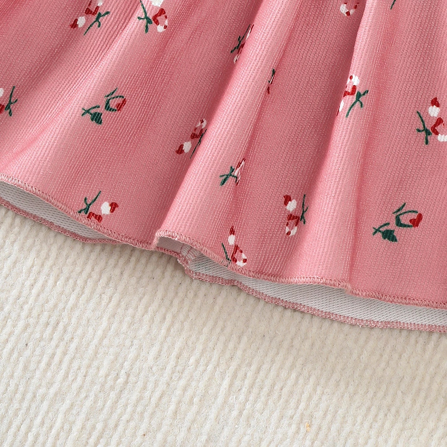 Baby Small Floral Large bow Dress 2pcs Sets